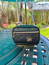 Load image into Gallery viewer, Convertible Crossbody Sling Bag in Black Faux Leather
