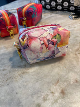 Load image into Gallery viewer, Small Pouch White Multi color with red zipper
