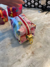 Load image into Gallery viewer, Small Pouch White Multi color with red zipper
