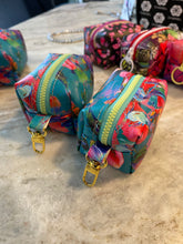 Load image into Gallery viewer, Small Pouch Blue Multi with yellow zipper
